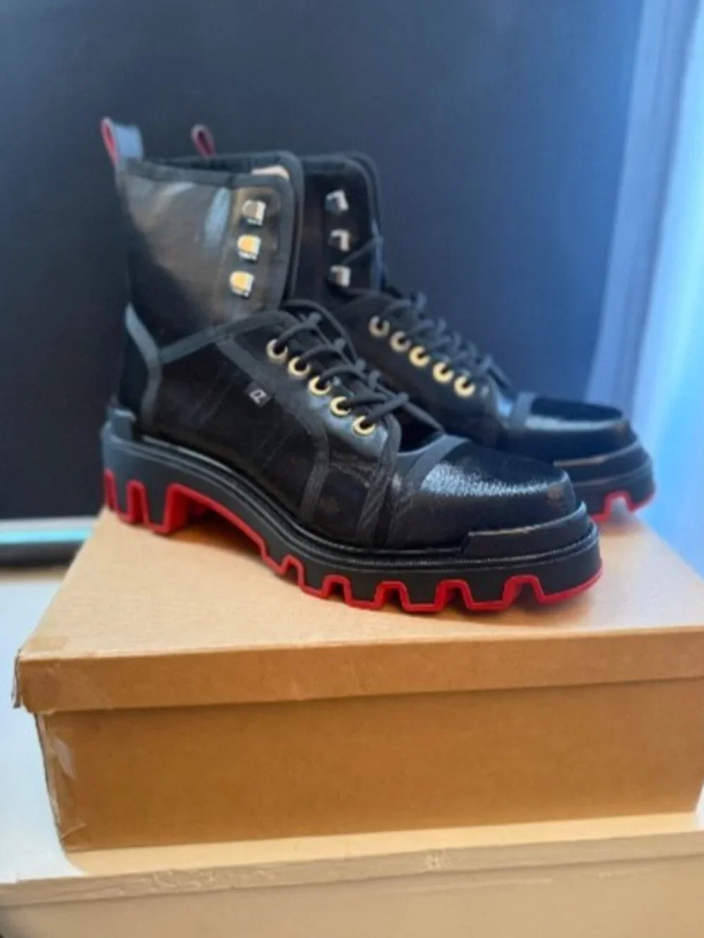 Christian Louboutin Panaroot Dune Flat Boot Men's Black EU 45.5